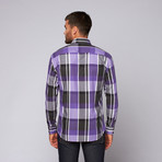 Almeida Button-Up Shirt // Black + Purple (S)