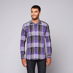 Almeida Button-Up Shirt // Black + Purple (2XL)