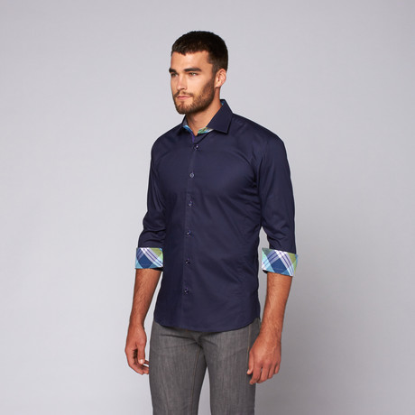 Lica Button-Up Shirt // Navy (S)