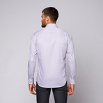 Bertigo // Pinto Button-Up Shirt // White + Lilac (2XL)