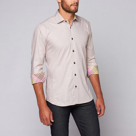 Ribery Button-Up Shirt // Beige (S)