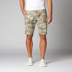Flat Front Shorts // Grey Jungle Pattern (40)
