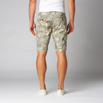 Flat Front Shorts // Grey Jungle Pattern (42)