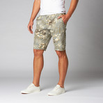 Flat Front Shorts // Grey Jungle Pattern (34)