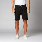 Belted Flat Front Shorts // Black (42)