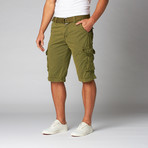 Belted Cargo Shorts // Green (40)