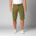 Belted Cargo Shorts // Green (40)