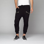 Zeal Co. // Zip Pocket Low Crotch Sweatpant // Black (L)
