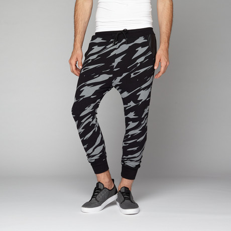 Luxe Back Panel Jogger // Black + Grey (S)