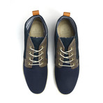 Parker Leather + Suede + Canvas Sneaker // Navy + Plantin (US: 11)
