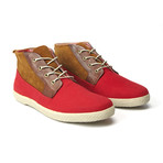 Parker Leather + Suede + Canvas Sneaker // Red +Fox + Setter (US: 12)