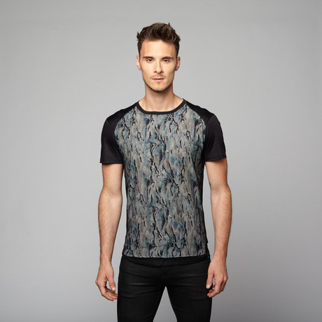 Nestor Wave Digital Print Tee // Black (M)