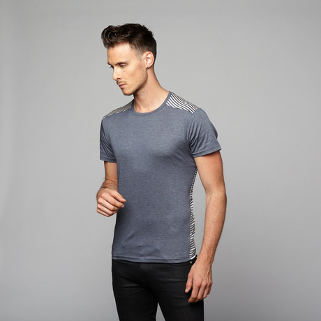 Allen Stripe Back Tee // Blue (S)