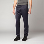 Lance Slim Fit Trouser // Navy + Leather (34WX32L)