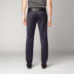 Lance Slim Fit Trouser // Navy + Leather (34WX32L)