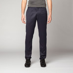 Lance Slim Fit Trouser // Navy + Leather (34WX32L)