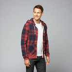 Rocky Eco-Fleece Zip Hoodie // Eco True Redwood Plaid (XL)