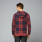 Rocky Eco-Fleece Zip Hoodie // Eco True Redwood Plaid (XL)