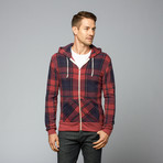 Rocky Eco-Fleece Zip Hoodie // Eco True Redwood Plaid (XL)