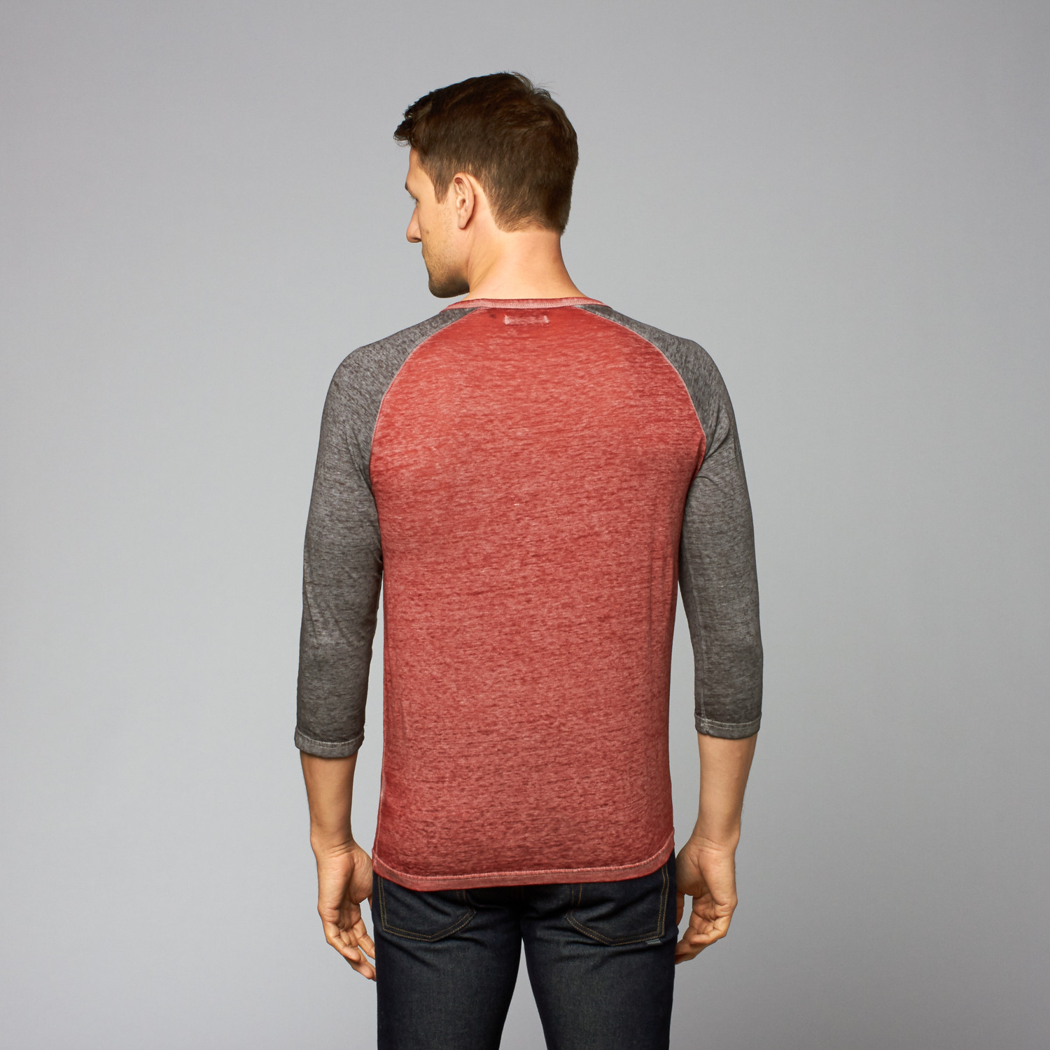 3/4 Sleeve Henley // Red + Dark Grey (S) - Royal Knights & Co. - Touch ...