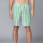 Board Short // Pink + Green Cabana Stripe (36)