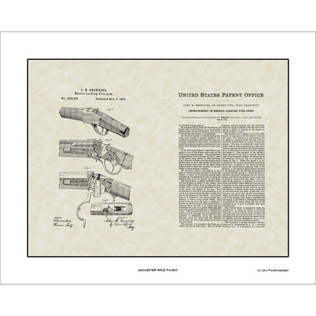 Winchester 1885 Rifle // Patent Art