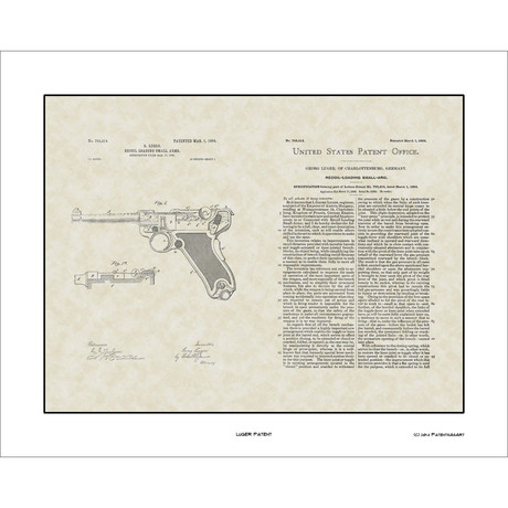 Luger Handgun // Patent Art