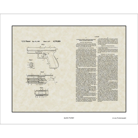 Glock Handgun // Patent Art