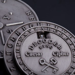 Caesar Cipher Medallion // Set of 2