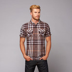 Hookah Button Up Shirt // Brown (S)