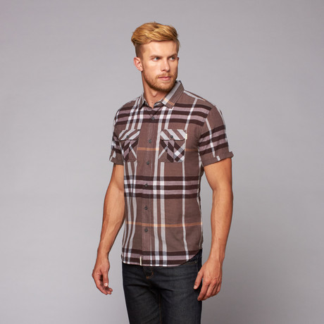 Hookah Button Up Shirt // Brown (S)