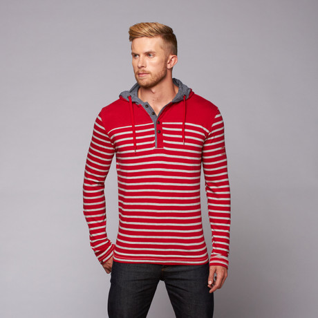 Hooded Stripe Jersey Henley // Cadet (M)