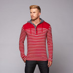 Hooded Stripe Jersey Henley // Cadet (M)
