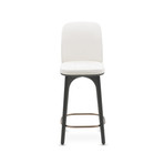 Utility Bar Stool with Backrest // White Leather (Medium)