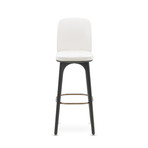 Utility Bar Stool with Backrest // White Leather (Medium)