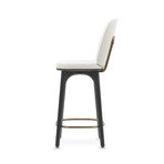 Utility Bar Stool with Backrest // White Leather (Medium)