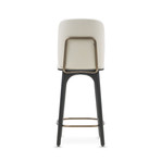 Utility Bar Stool with Backrest // White Leather (Medium)