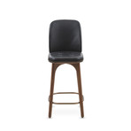 Utility Bar Stool with Backrest // Black Leather (Medium)