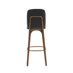 Utility Bar Stool with Backrest // Black Leather (Medium)