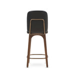 Utility Bar Stool with Backrest // Black Leather (Medium)