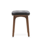 Utility Bar Stool // Black Leather (Small)