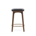 Utility Bar Stool // Black Leather (Small)