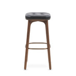 Utility Bar Stool // Black Leather (Small)