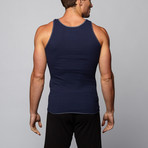 Go Softwear // L.A. Wash Rib Tank Top // Navy (XL)