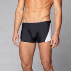 Marseilles Square Cut Swim Short // Black (S)