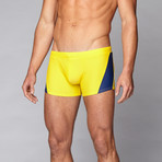 Marseilles Square Cut Swim Short // Yellow (XL)