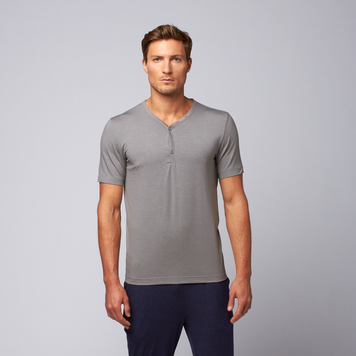 Modal Stretch Jersey Lounge Henley // Frost Grey (S) - Buffalo - Touch ...