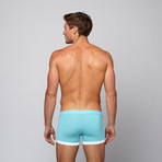 Greek Boxer // White-Aqua (XL)