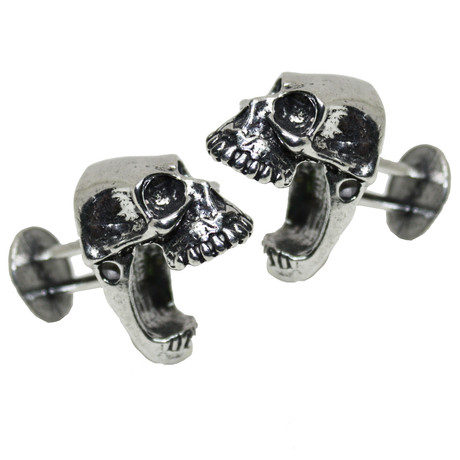 Laughing Skull Cufflinks (Pewter)