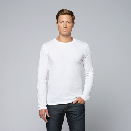 Pima Cotton Long Sleeve Tee // White (S)